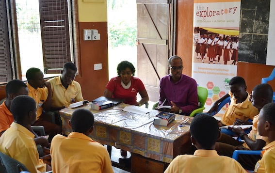 ATC Ghana volunteers reads with students 